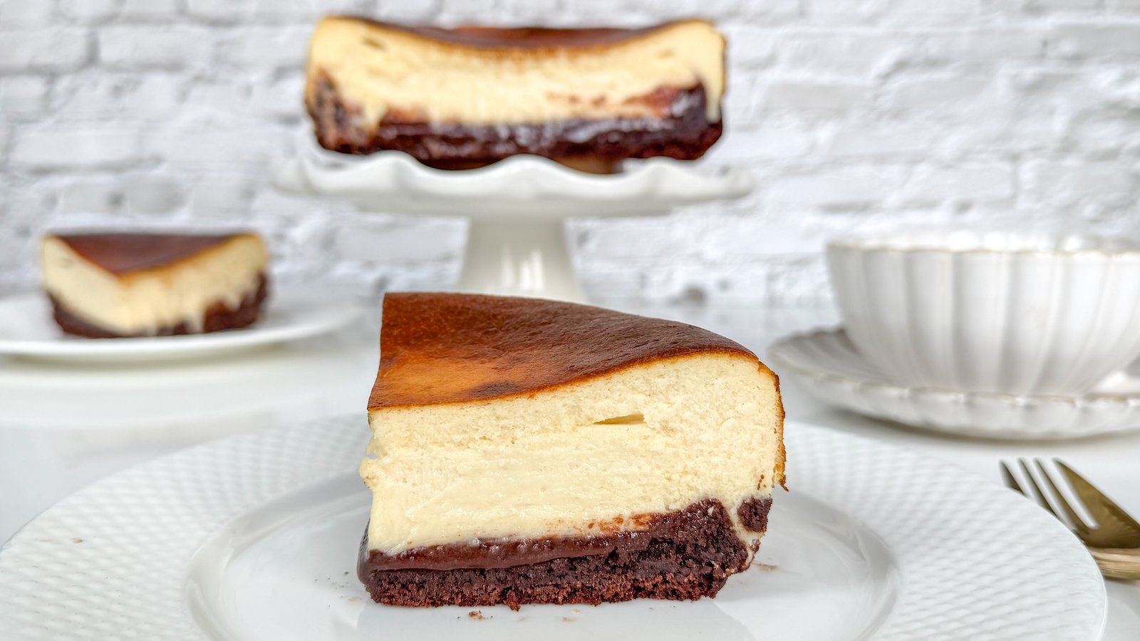 Cheesecake vasco de avena y brownie