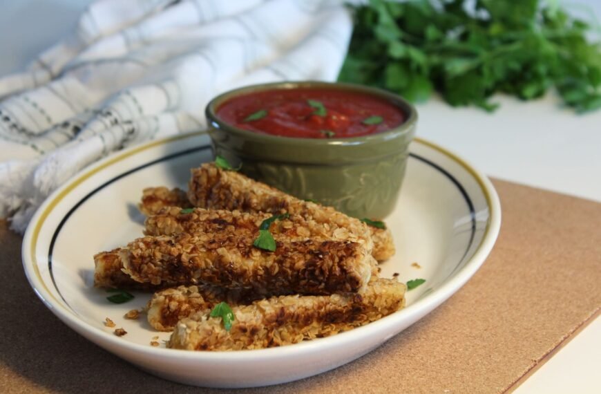 Halloumi frito con costra de avena