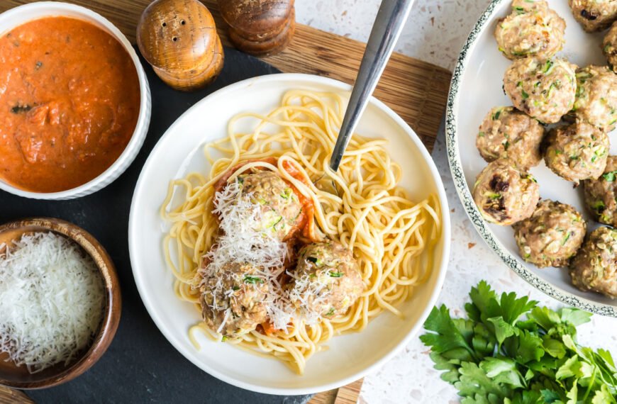 Albóndigas italianas de pollo y verduras