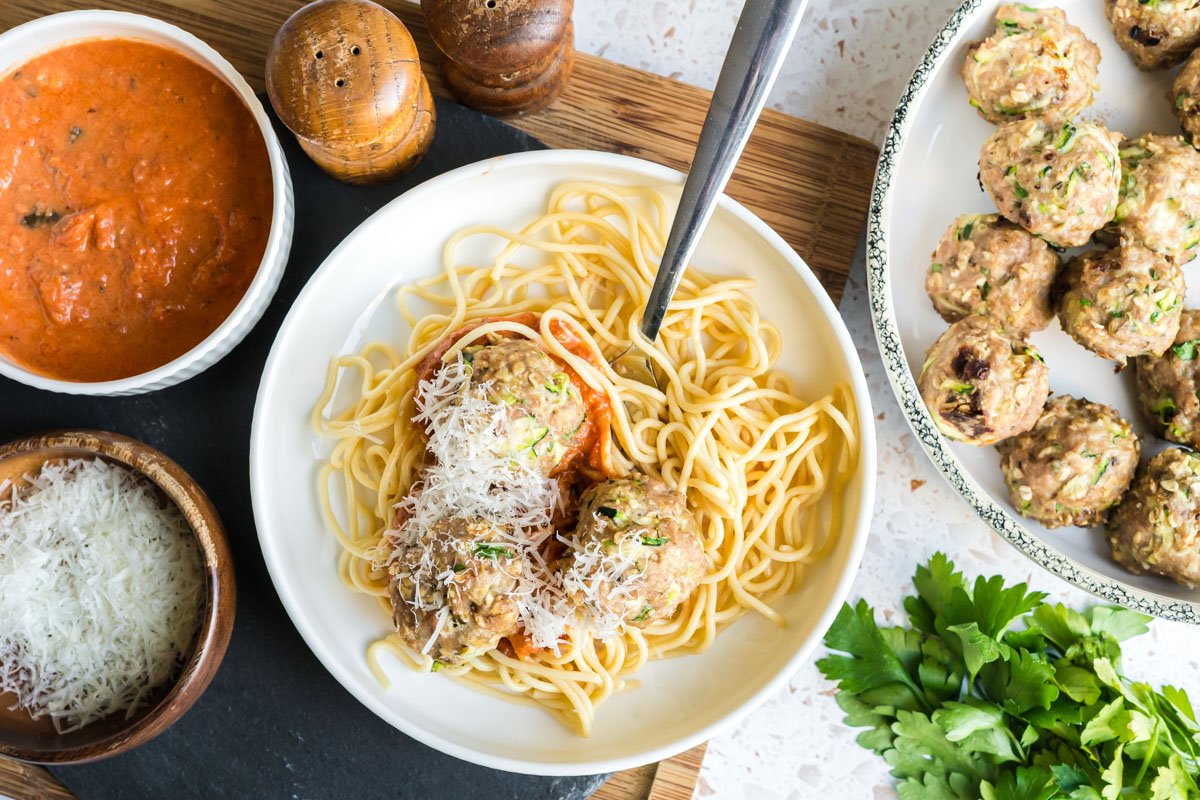 Albóndigas italianas de pollo y verduras