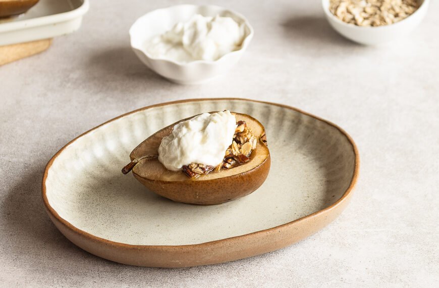Peras Rellenas con Avena y Nueces