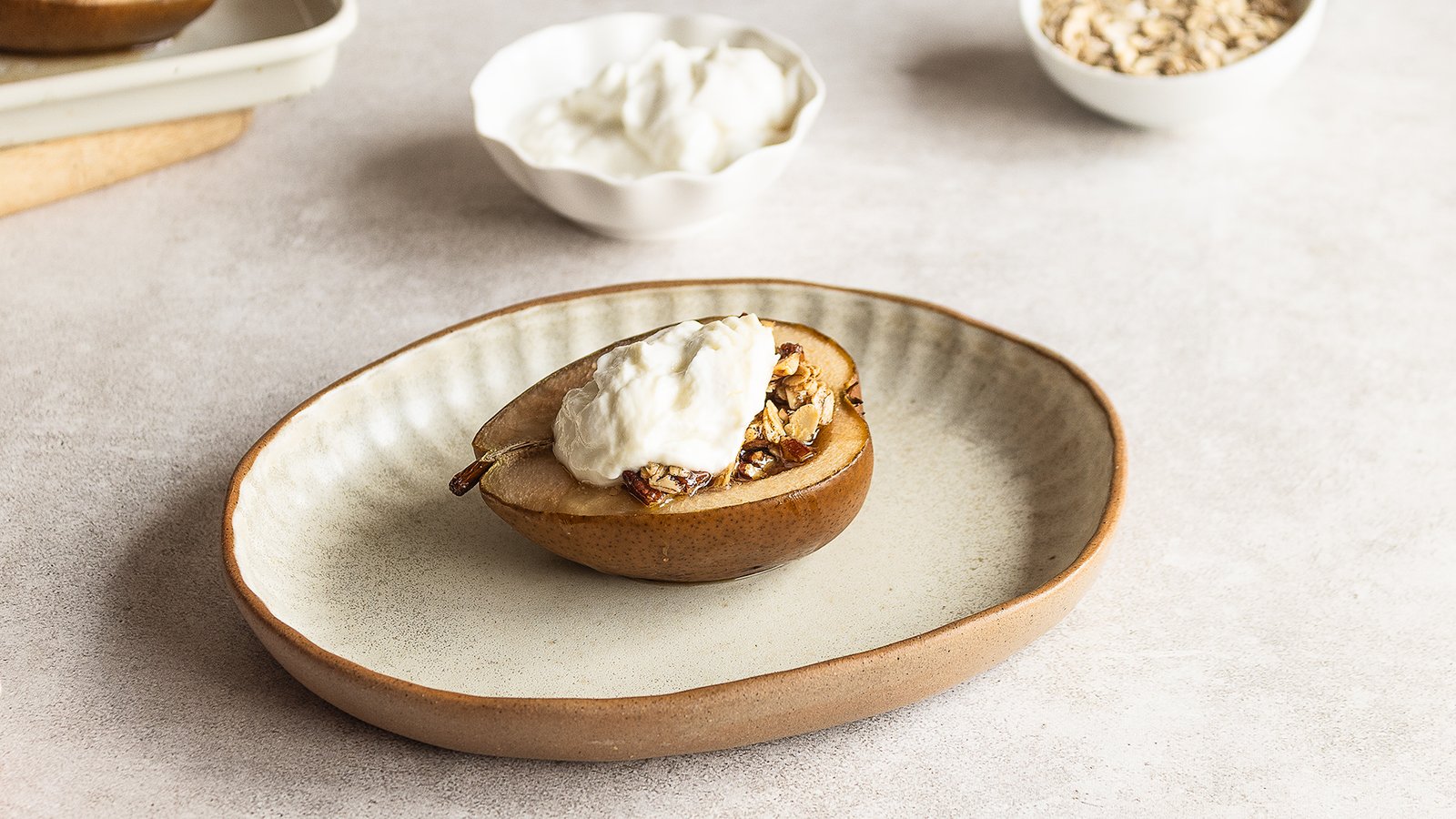 Peras Rellenas con Avena y Nueces